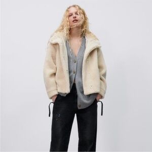 Brand new zara Cream Teddy Jacket